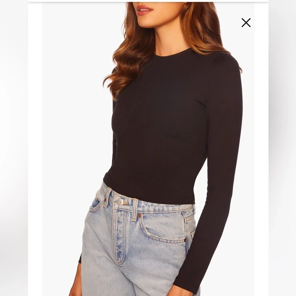 NWT $128 Susana Monaco x Revolve Long Sleeve Crop crew top women sizes S, L